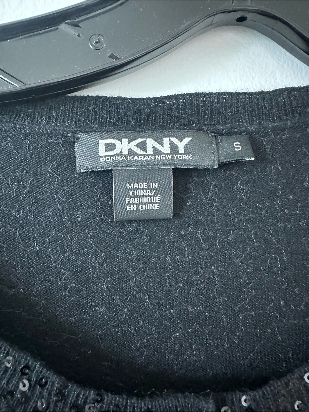 DKNY Black Sequin Knit Cardigan - Picture 2 of 6